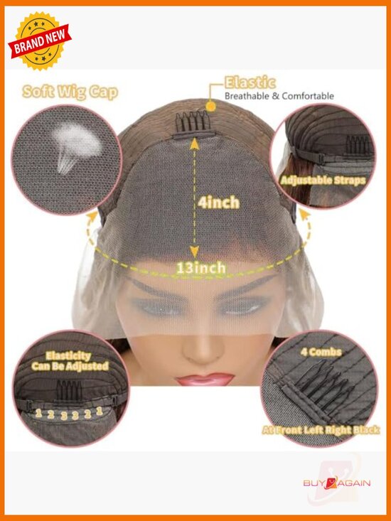 13x4 Lace Front Human Hair Wig 210% Density Body Wave 26 Inch
